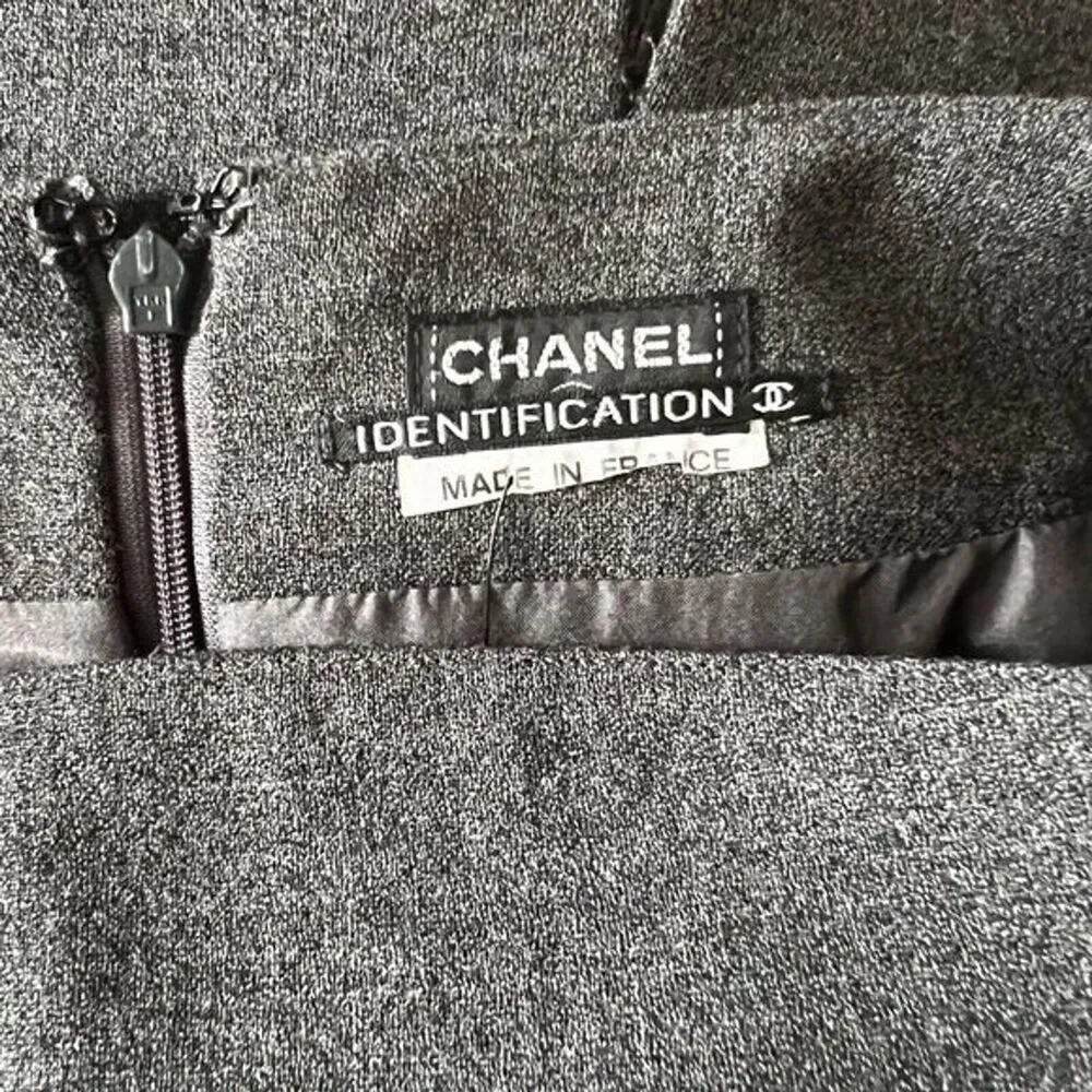 Chanel Vintage Skirt Gray Knee-Length S Classic Style